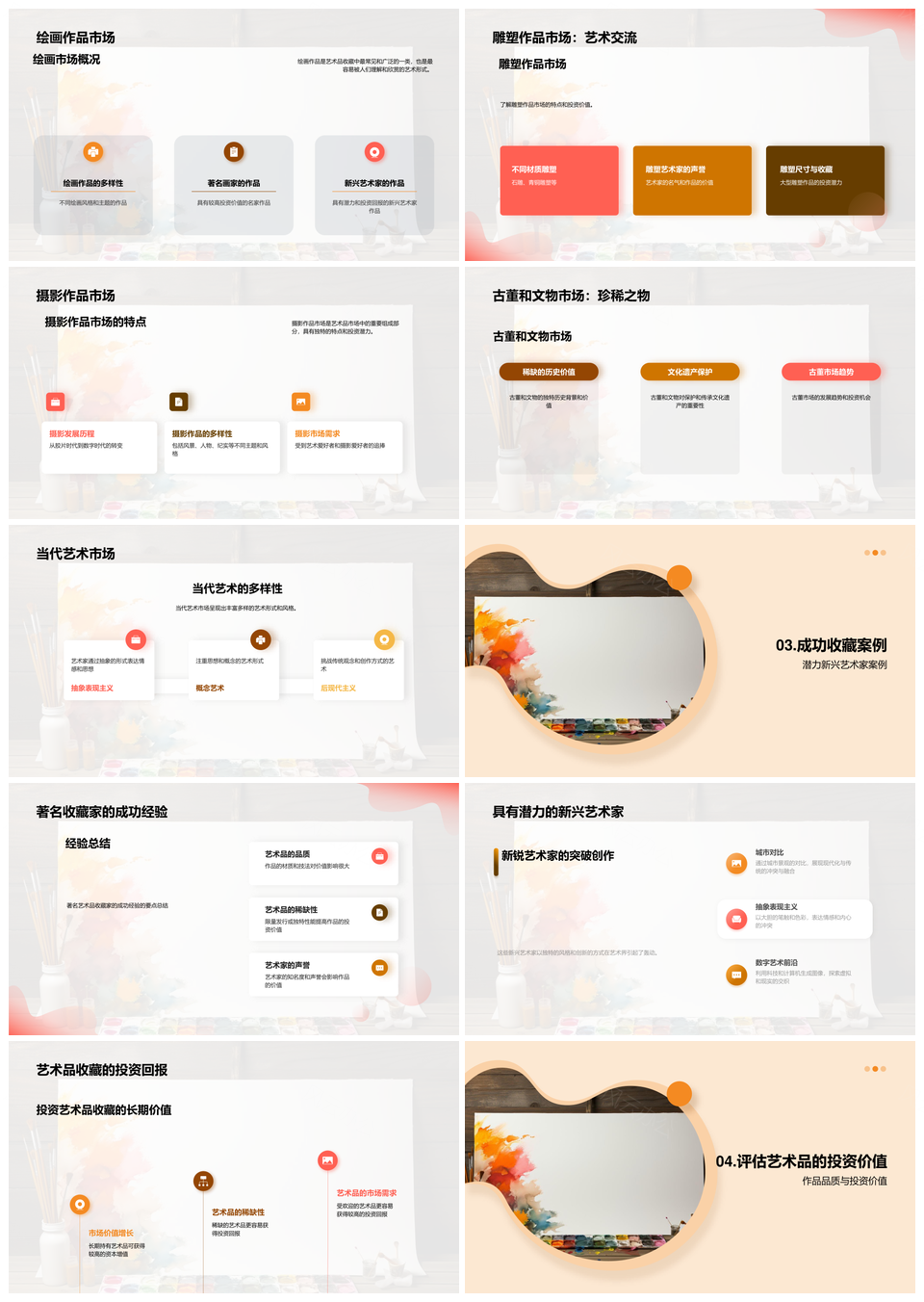 艺术品收藏投资策略技巧与市场分析指南PPT模板