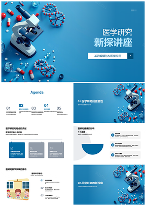 医学研究基因编辑AI应用新视角质效提升PPT模板