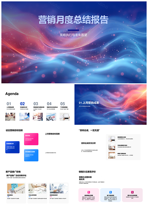 2025营销月度总结新品推广销售动态行业趋势策略优化PPT模板