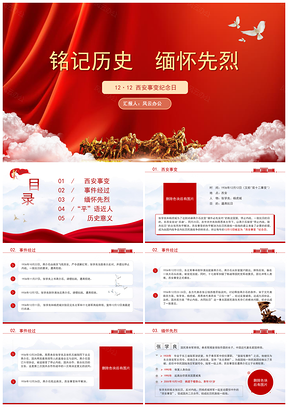 铭记历史缅怀先烈西安事变主题班会PPT课件