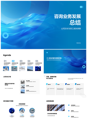 咨询业务发展总结文化员工成长未来拓展人才培养专业提升PPT模板