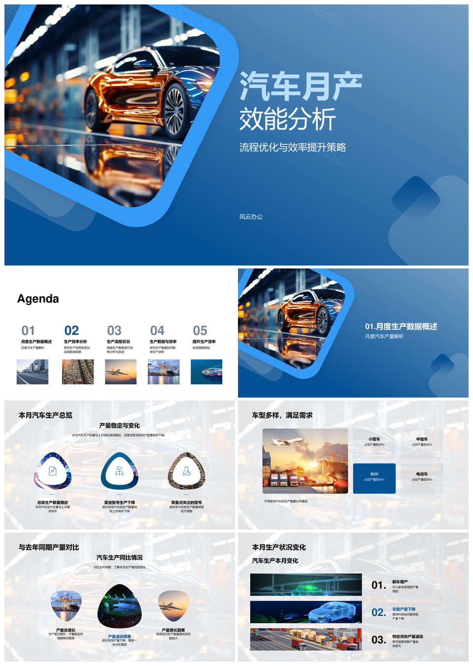 汽车生产流程优化与效率提升分析PPT模板