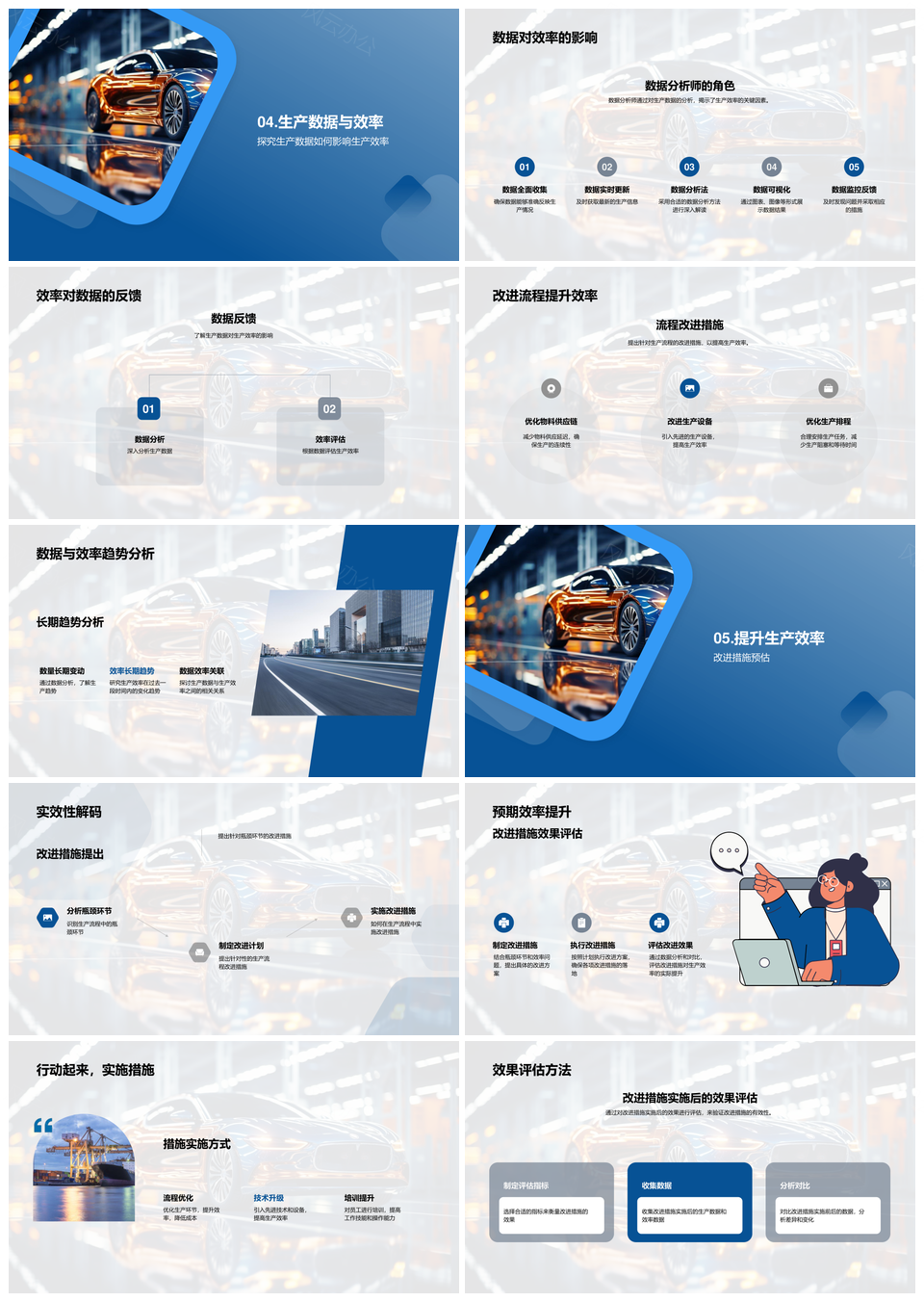 汽车生产流程优化与效率提升分析PPT模板