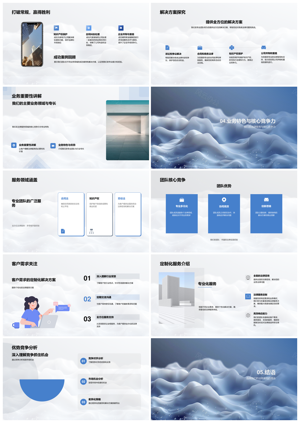 法务企业报告专业团队业务案例规划PPT模板