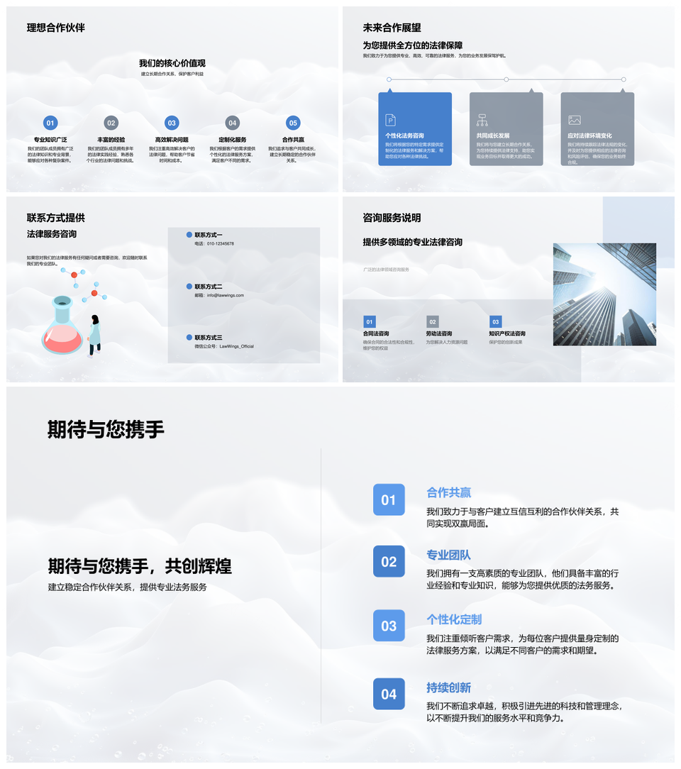 法务企业报告专业团队业务案例规划PPT模板