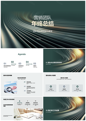 2025营销团队市场成长成果目标核心提效合作总结PPT模板