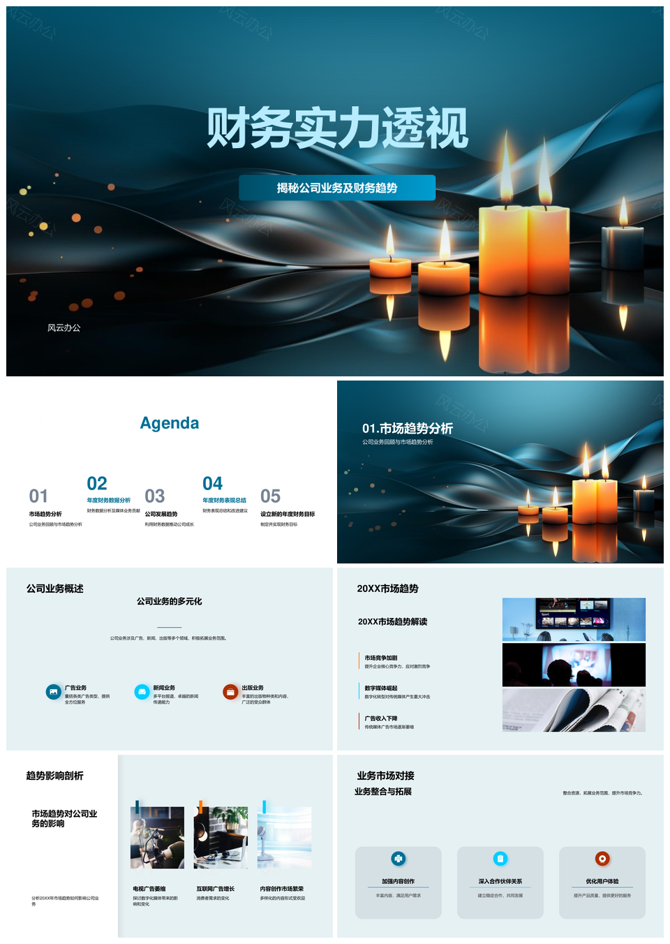 公司传统媒体业务财务数据趋势透视PPT模板