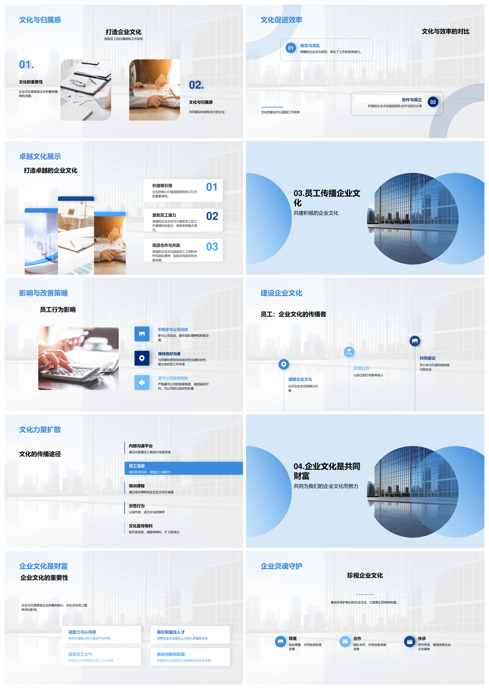 企业文化核心凝聚团队人资培训提效企业大楼PPT模板