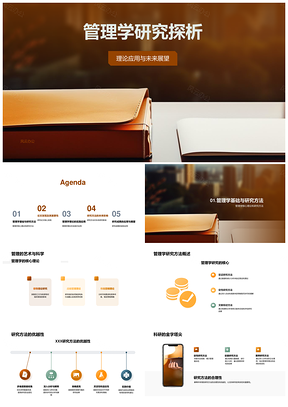 管理学研究理论方法应用与未来展望PPT模板