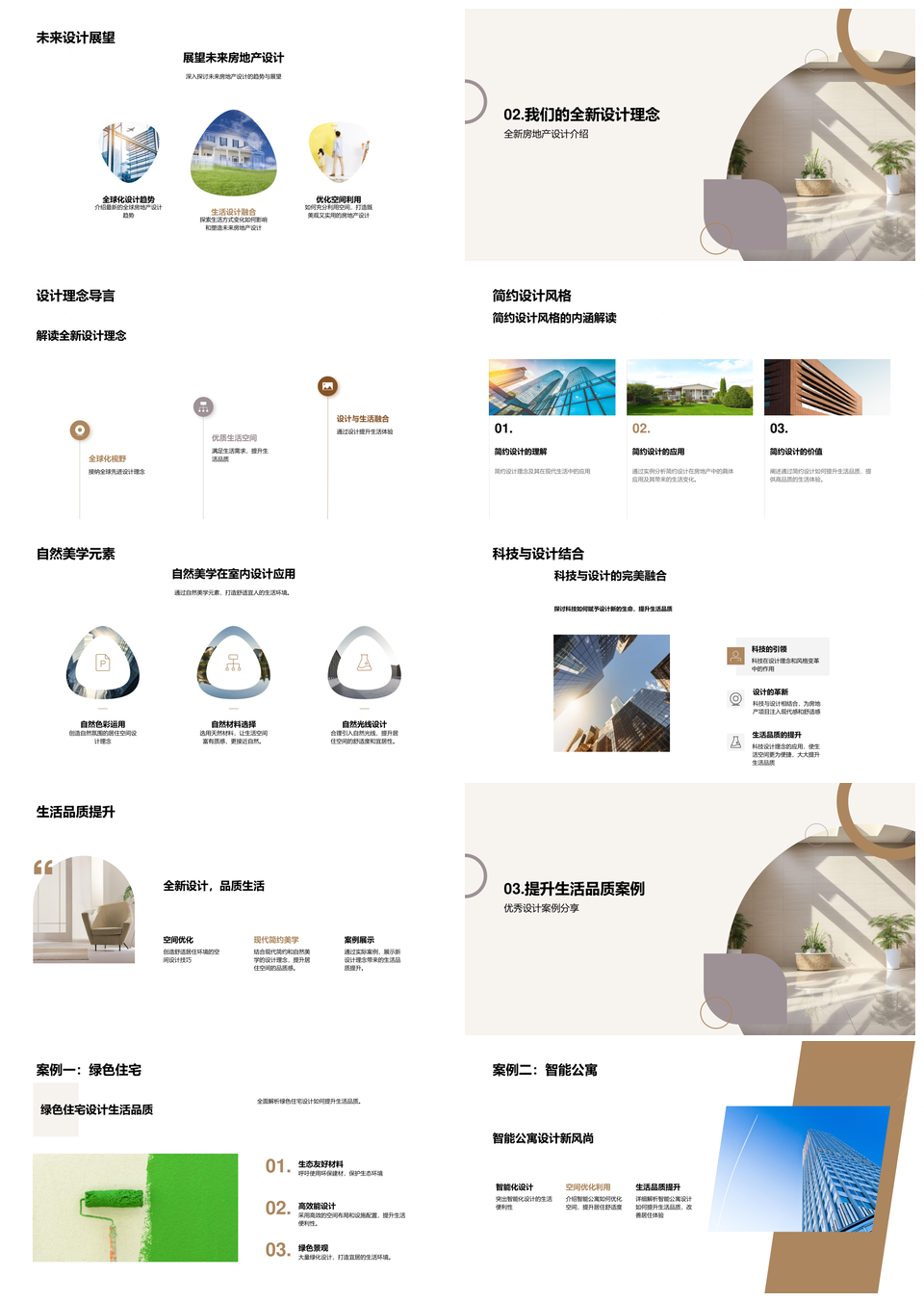 创新设计智简环保现代别墅自然美学品质生活PPT模板
