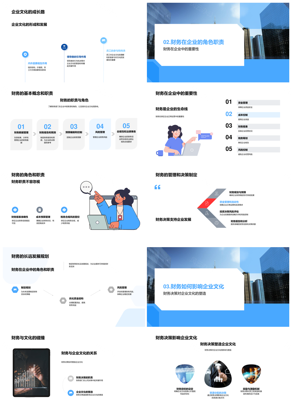 财务驱动文化决策培训图表影响PPT模板