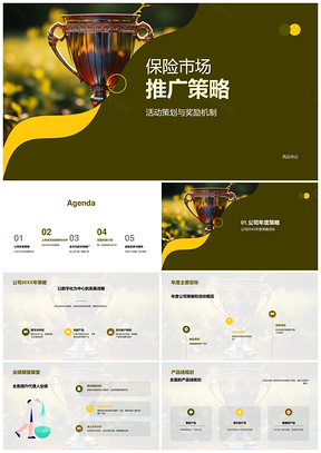 2025保险产品经理代理人年度市场推广策略PPT模板