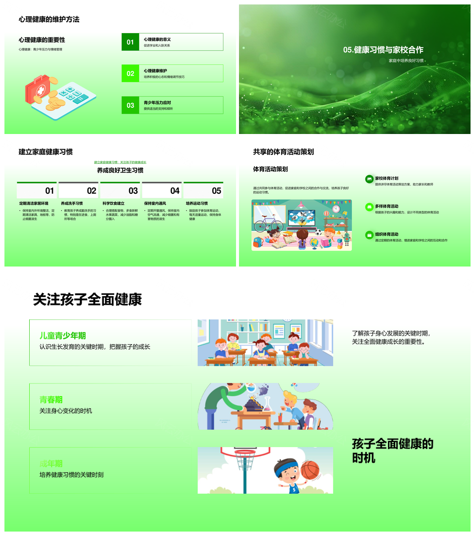 家校共育助力儿童青少年健康成长指南PPT模板