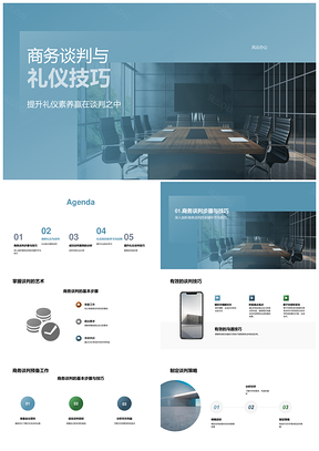 游戏商务团队谈判策略与专业礼仪素养PPT模板