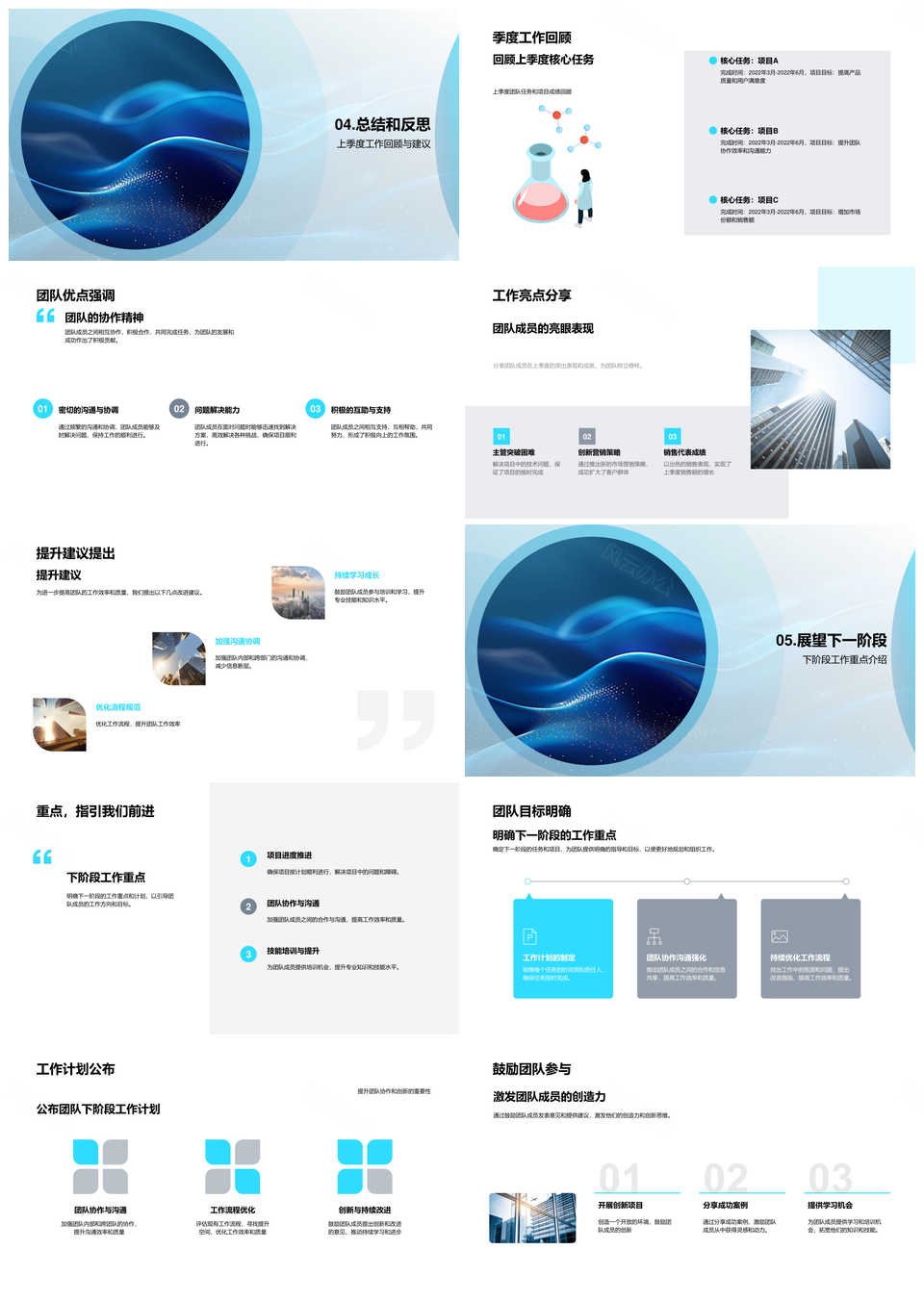 2025季度业绩团队总结核心项目进展文化评估案例挑战应对PPT模板