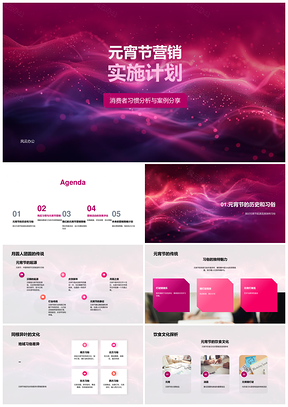 元宵节营销策略趋势优惠互动社交媒体数据分析PPT模板