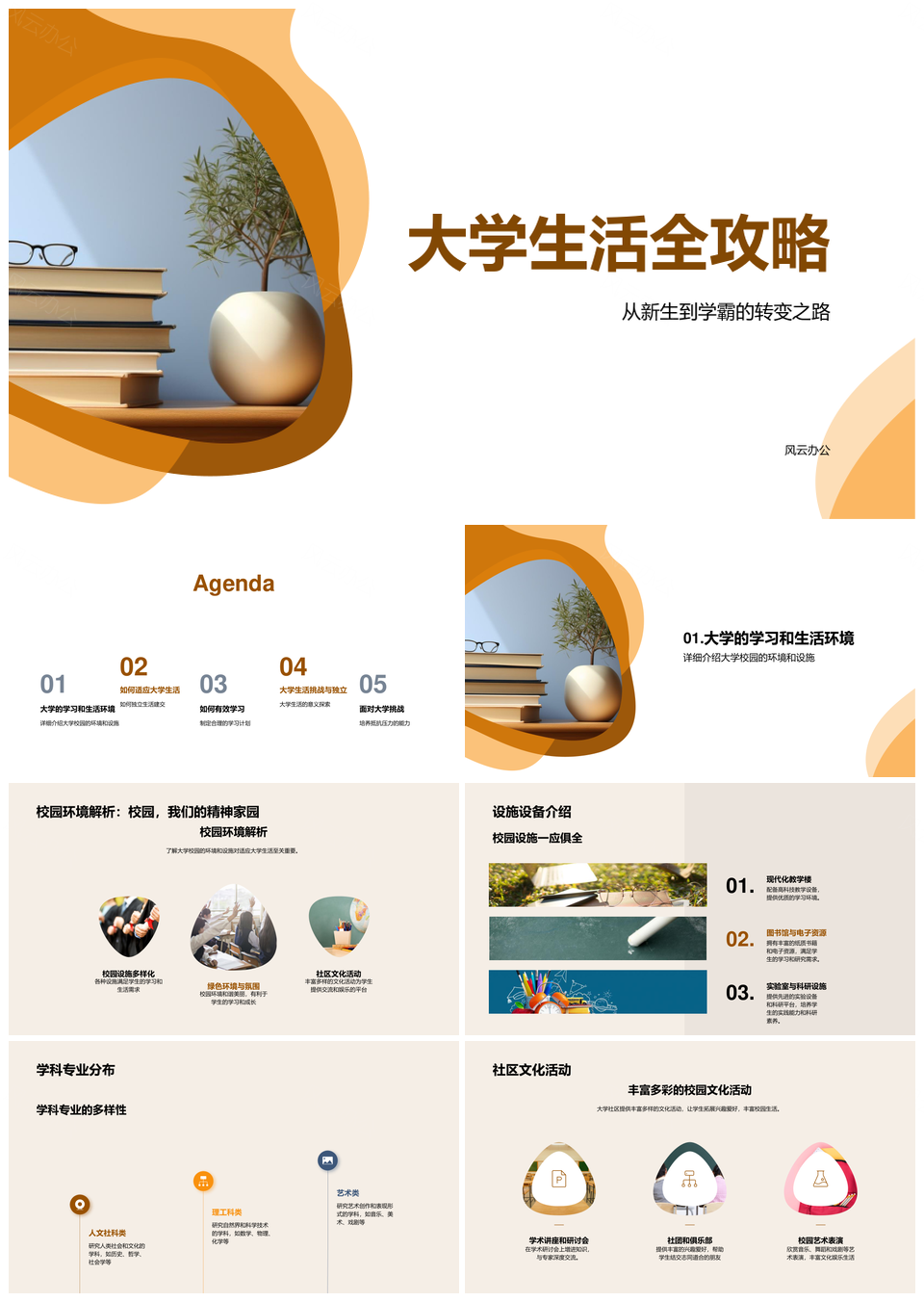 大学生活学习社交校园适应全攻略PPT模板