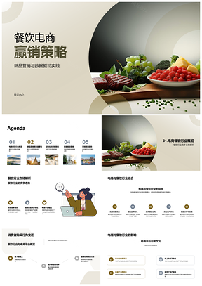 餐饮电商数据驱动新品营销运营策略PPT模板