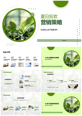 夏日狂欢线上线下闭环摄影快闪营销PPT模板