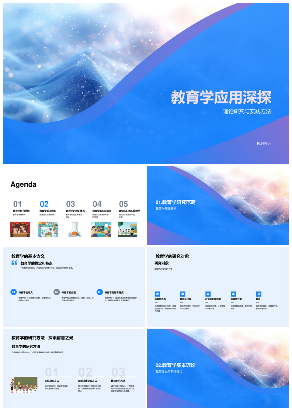 教育学理论研究实践方法与过程解析PPT模板