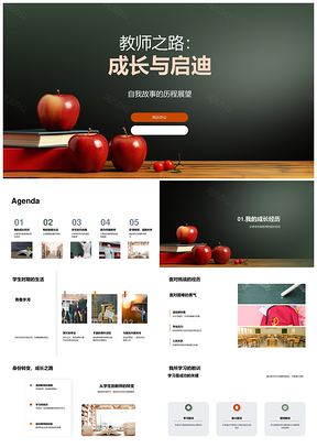 教师成长之路黑板故事启迪学生PPT模板