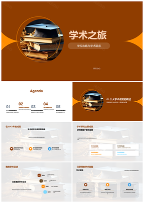 学术研究答辩论文成就学位申请毕业之旅PPT模板