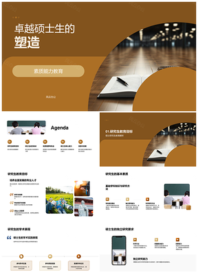 卓越硕士生素质能力教育毕业帽塑造PPT模板