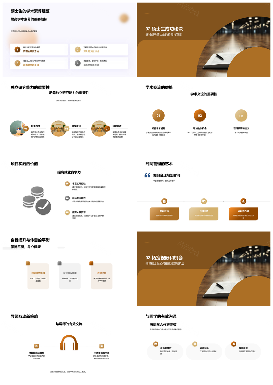 卓越硕士生素质能力教育毕业帽塑造PPT模板