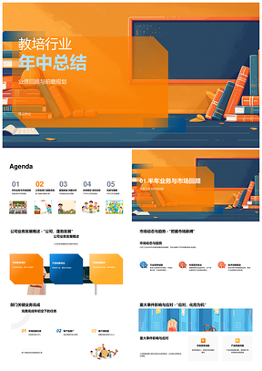 教培行业年中业绩市场挑战策略总结PPT模板