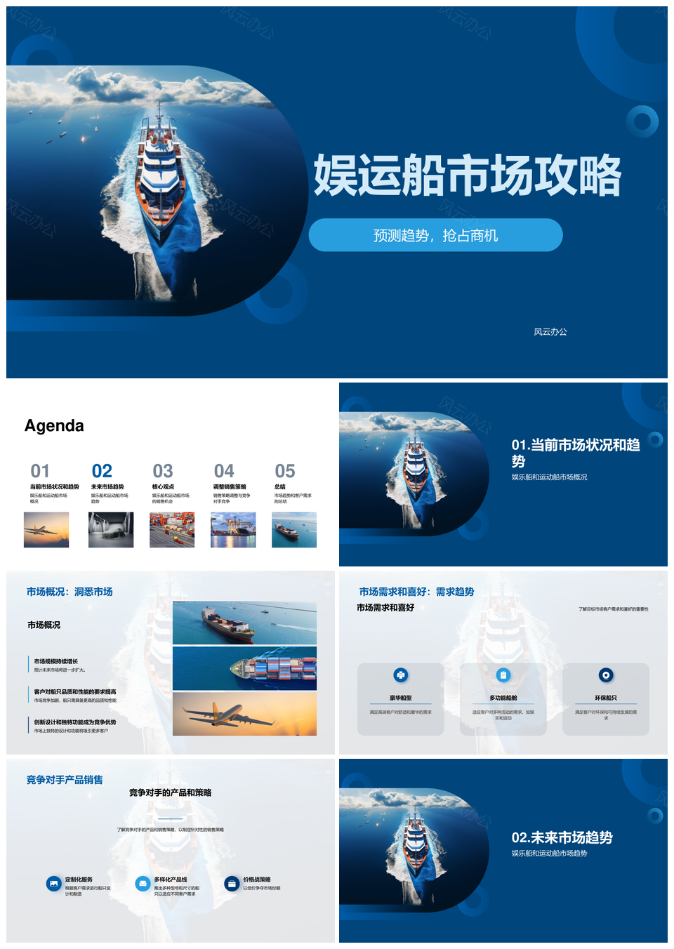 娱乐运动船市场增长未来营销会议演讲攻略PPT模板