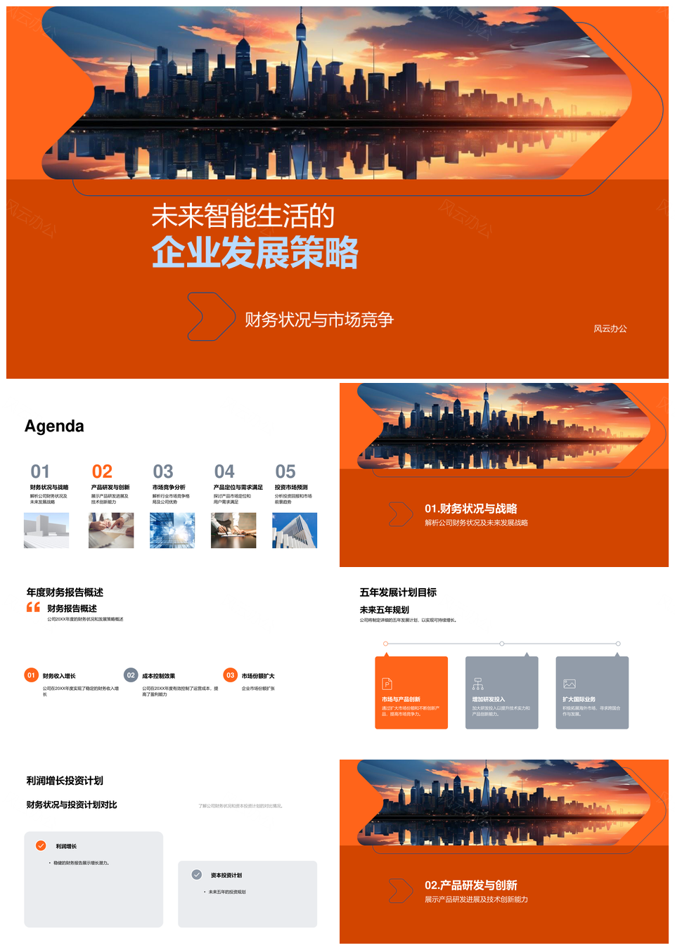 未来智能生活企业五年研发创新竞争战略PPT模板