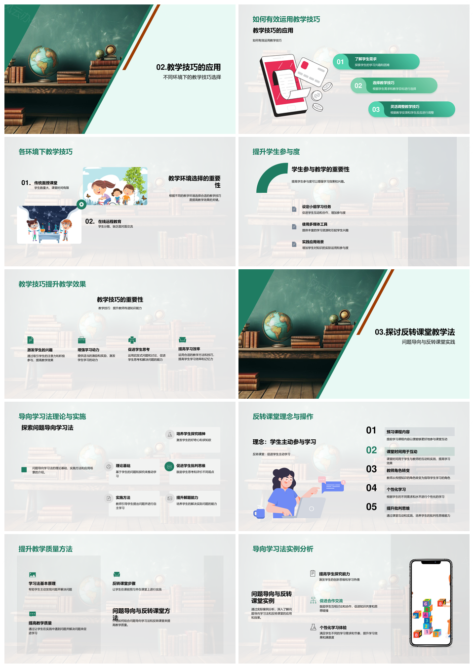 现代教学革新科学教法反转课堂技巧PPT模板