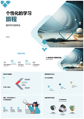 个性化学习旅程高效法独特学法开启PPT模板