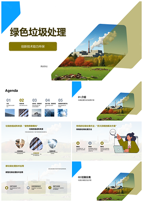 城市垃圾新型处理技术分类低成本环保应用PPT模板