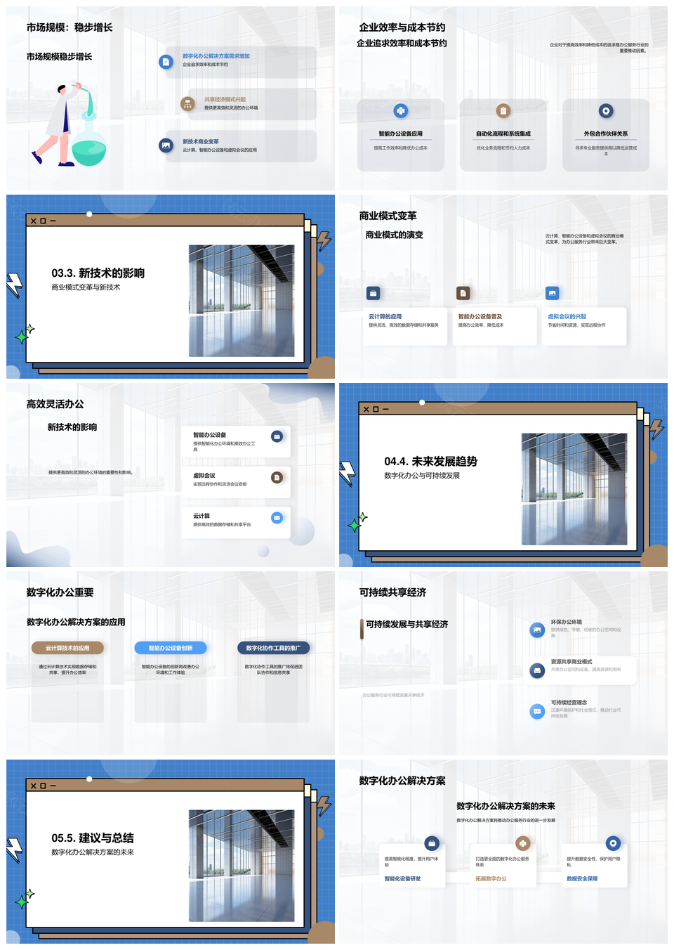办公服务行业数字化共享经济未来趋势分析PPT模板