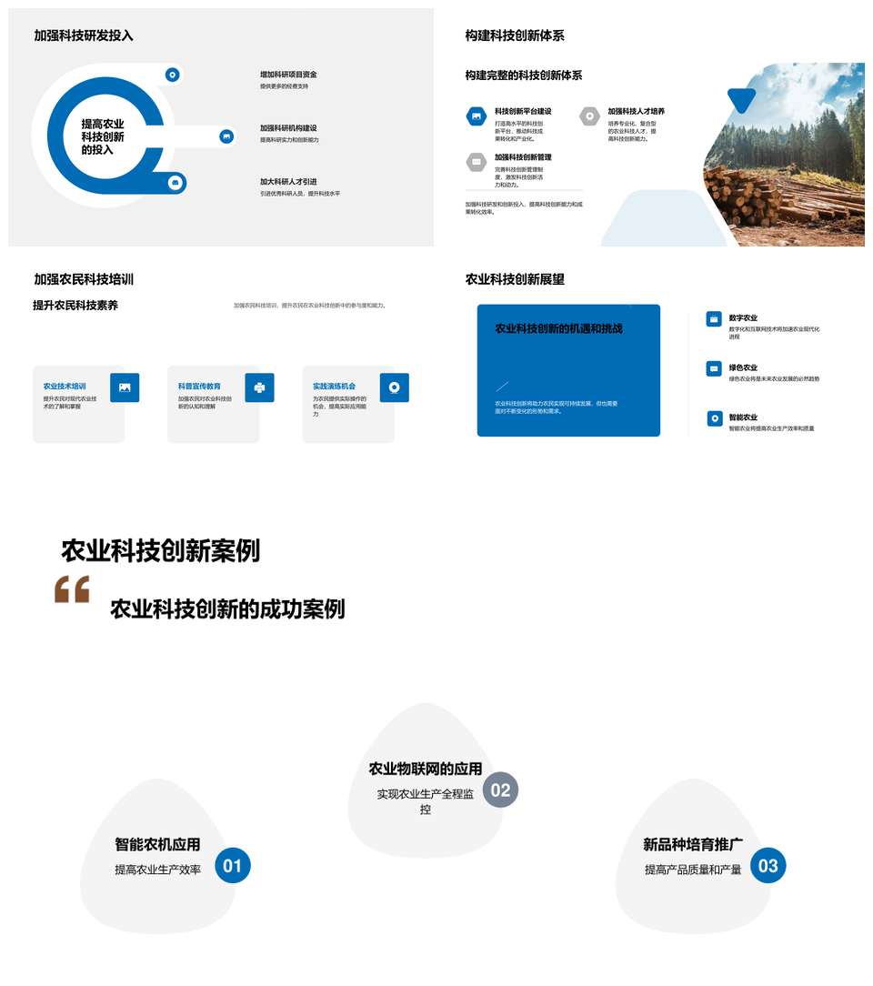 农业科技创新提效降本助农增收PPT模板
