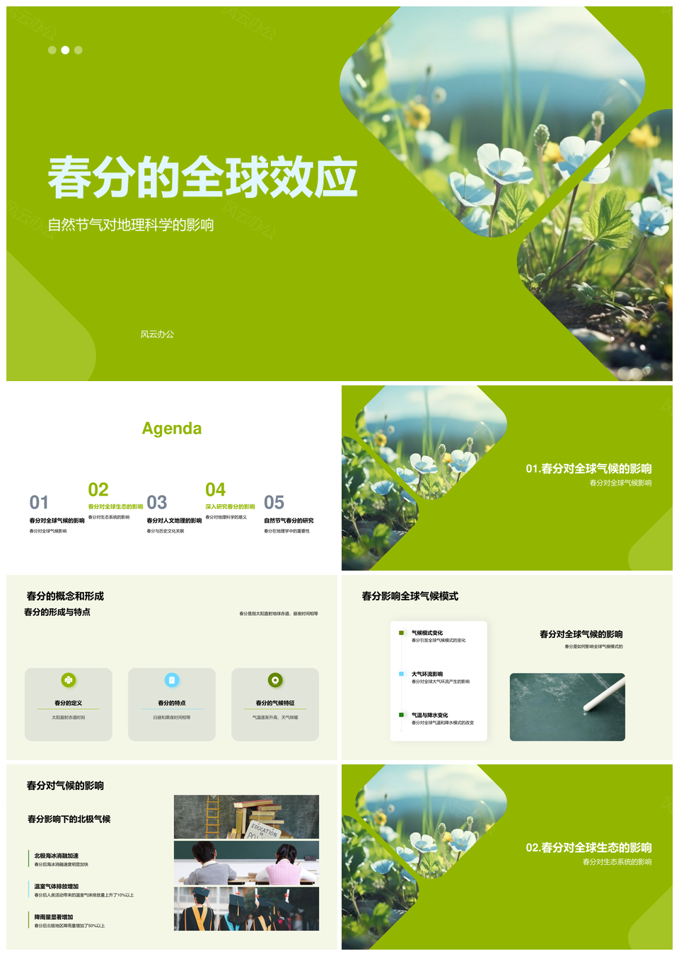 春分关联全球气候生态农耕地理科学PPT模板