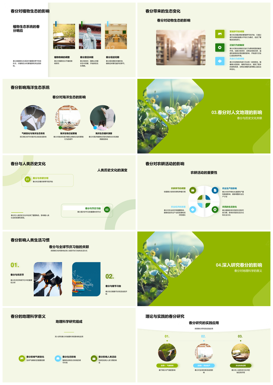 春分关联全球气候生态农耕地理科学PPT模板