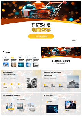 电商获客艺术与节日用户行为趋势PPT模板