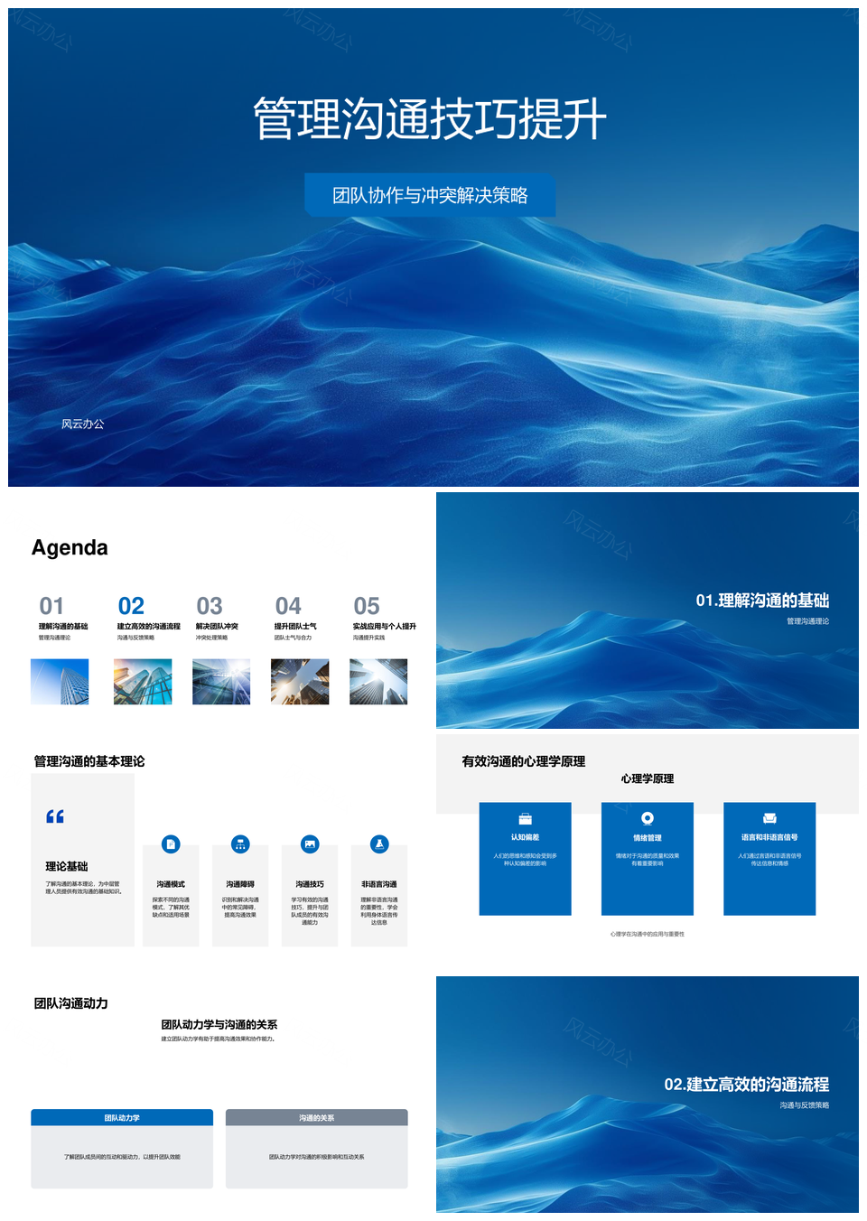 管理沟通技巧提升团队协作冲突解决策略PPT模板