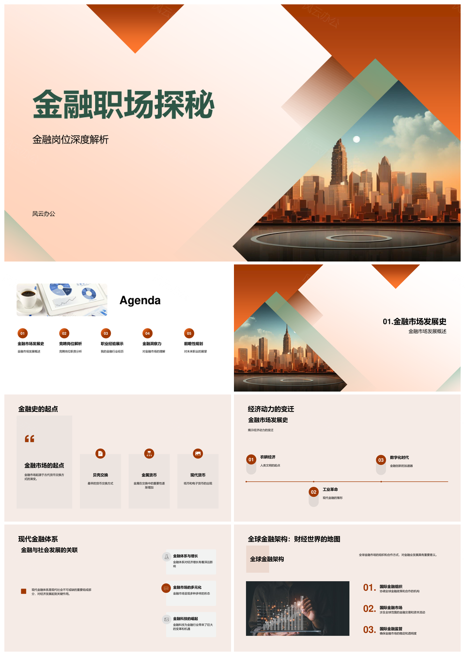 金融职场发展史岗位成长前瞻解析PPT模板