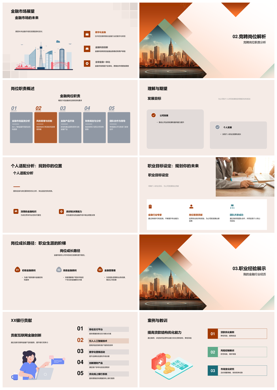 金融职场发展史岗位成长前瞻解析PPT模板
