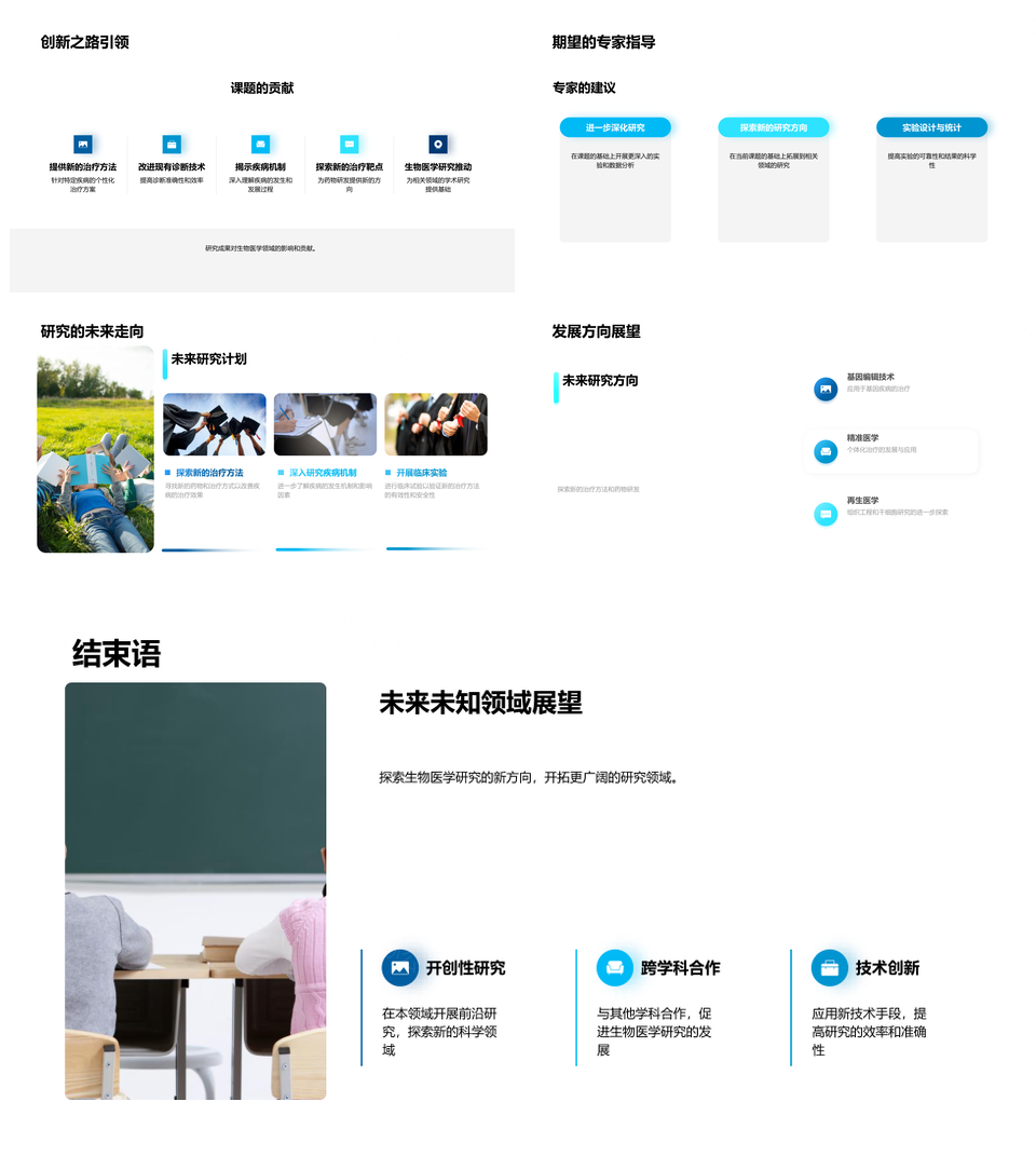 生物医学本科生开题显微实验研究进展PPT模板