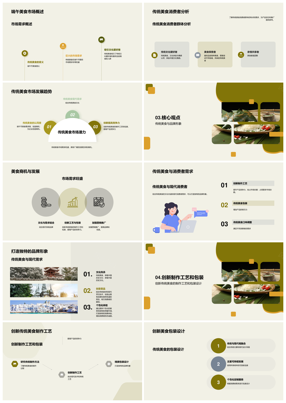 端午传统粽子餐饮市场创业投资潜力PPT模板