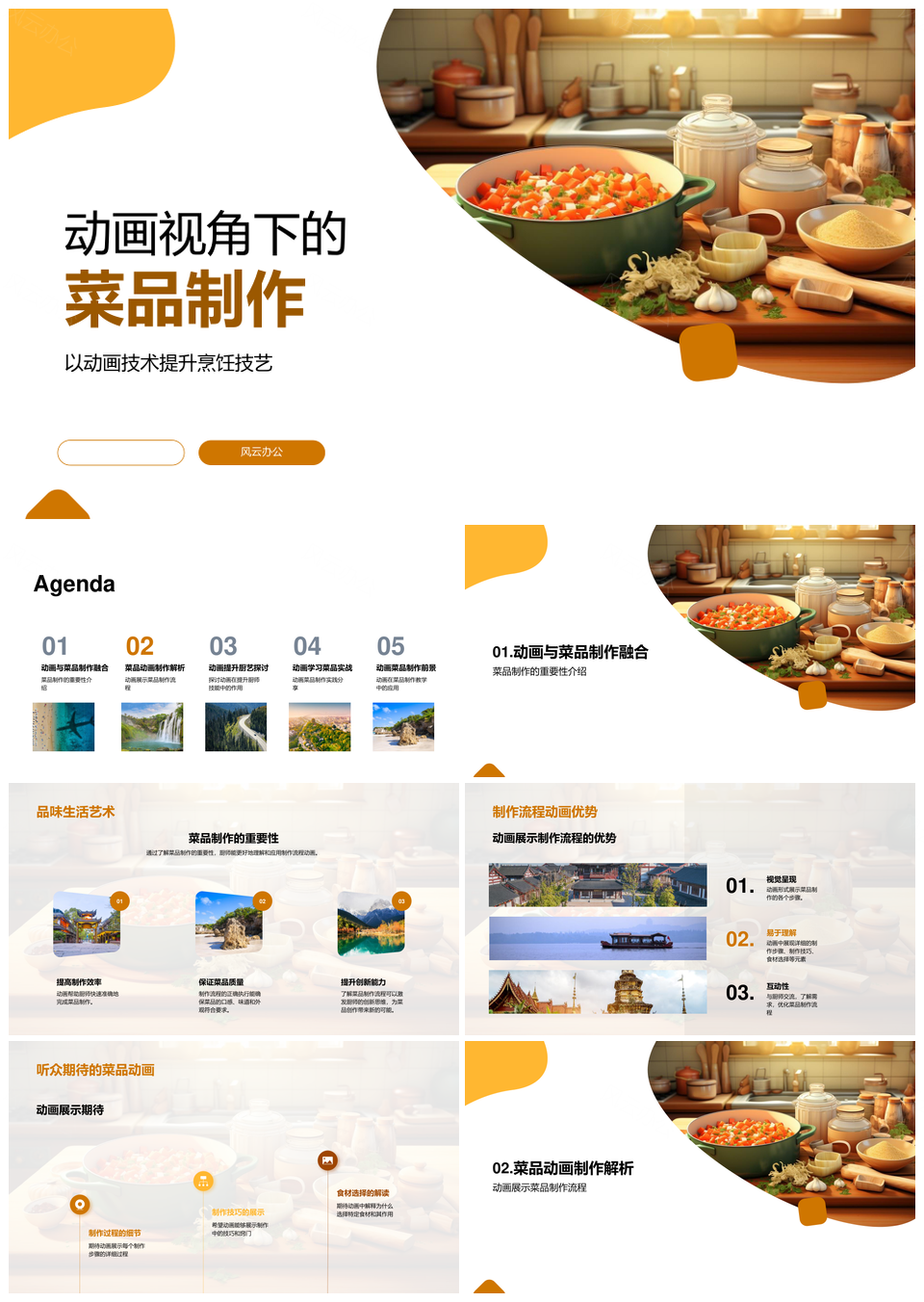 动画技术呈现烹饪制作流程技艺PPT模板