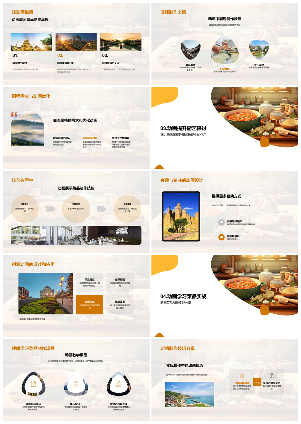 动画技术呈现烹饪制作流程技艺PPT模板
