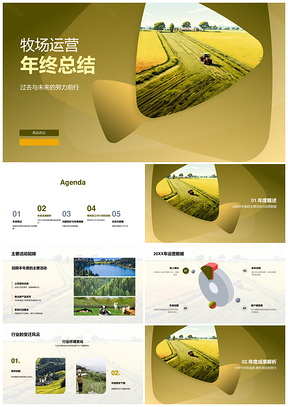 牧场年终总结运营数据行业变化及改善计划PPT模板