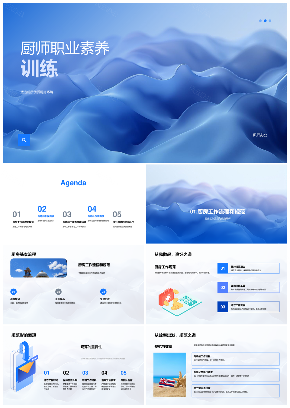 厨师职业素养厨房环境礼仪食材尊重训练PPT模板