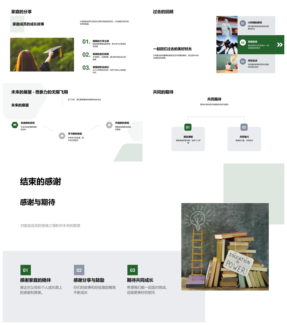 家庭伴我回溯成长脚步PPT模板