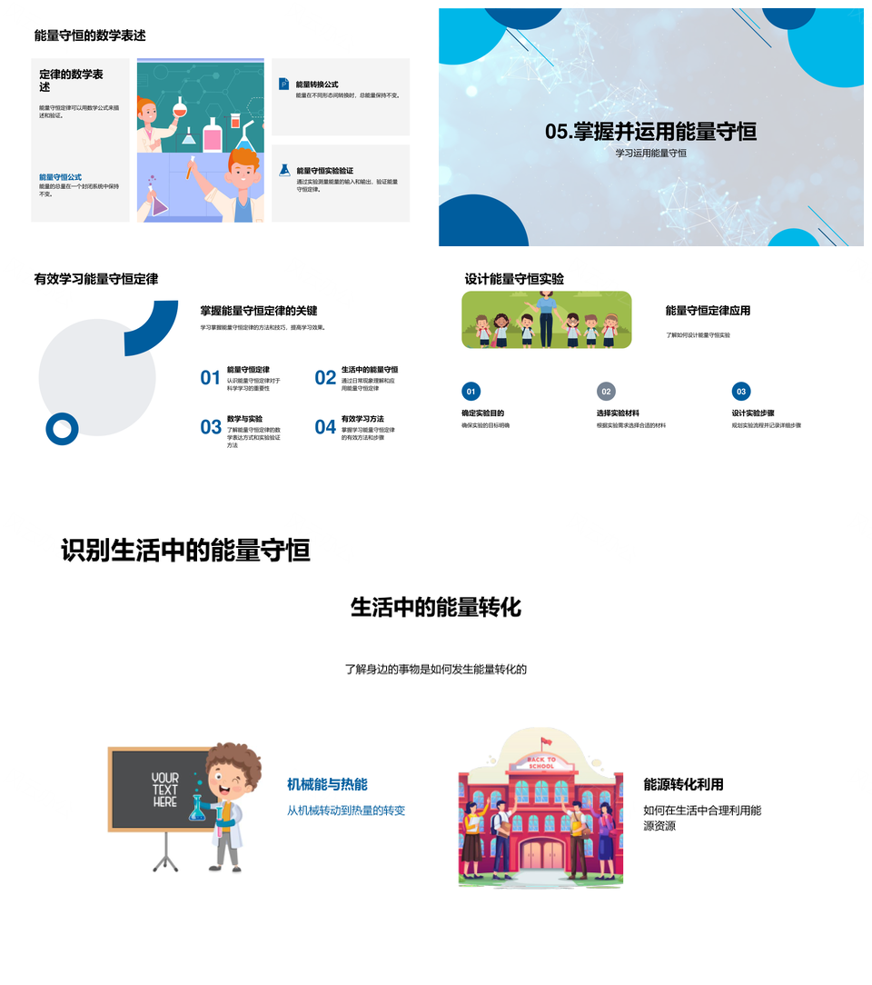 能量守恒定律系统能量转换应用解析PPT模板